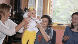 Willa and her birthday necklace made their way around the circle.